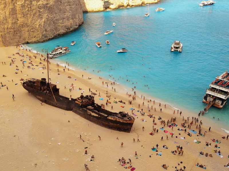 Prikaz Plaže na Zakintosu na brodom