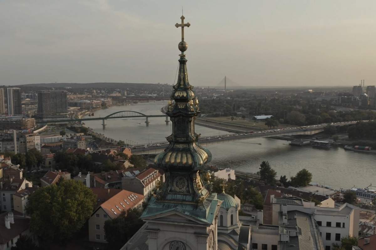 saborni hram i beograd iz drona
